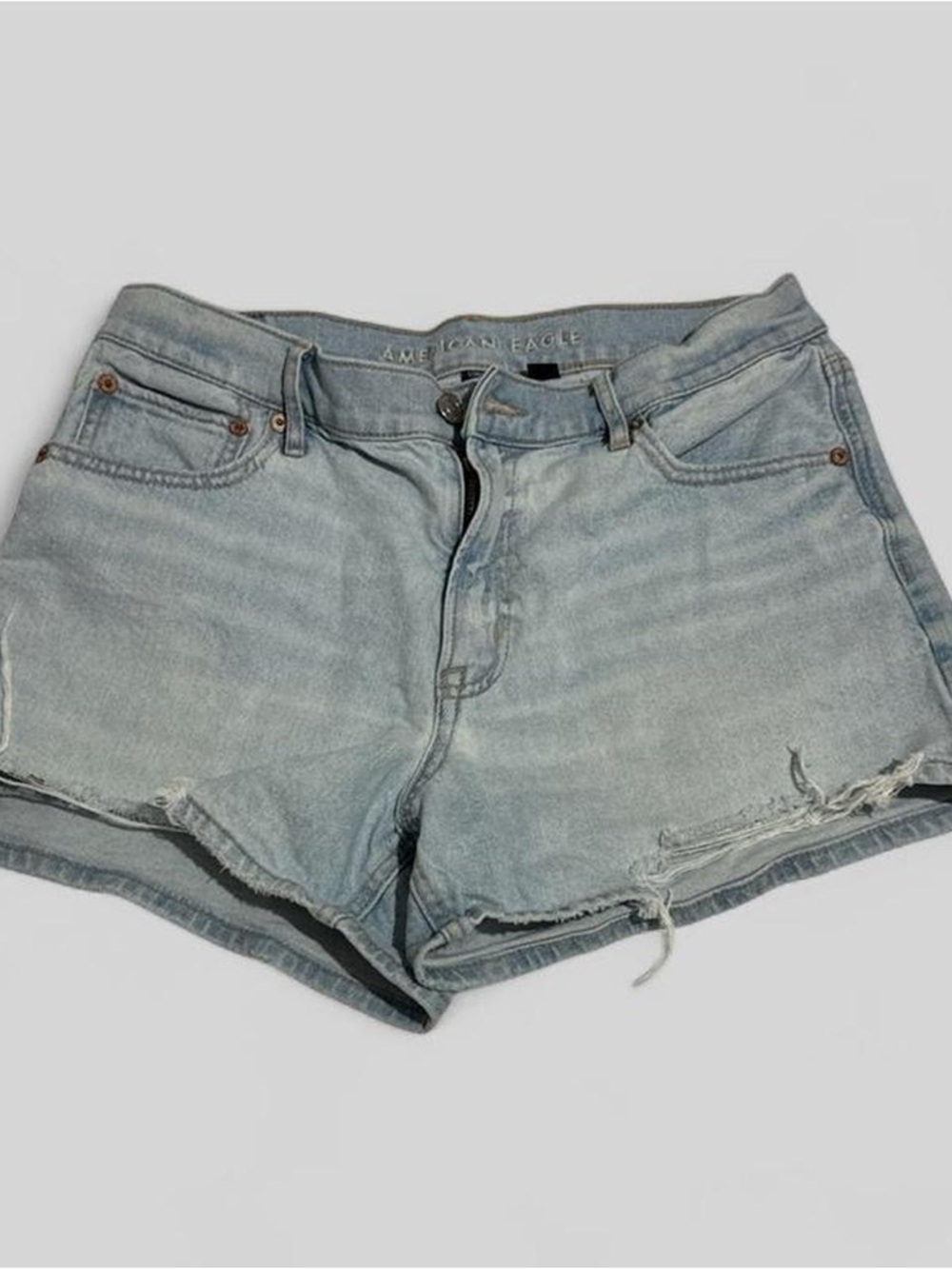 American Eagle Outfitters Light Blue Distressed Denim Cutoff Shorts